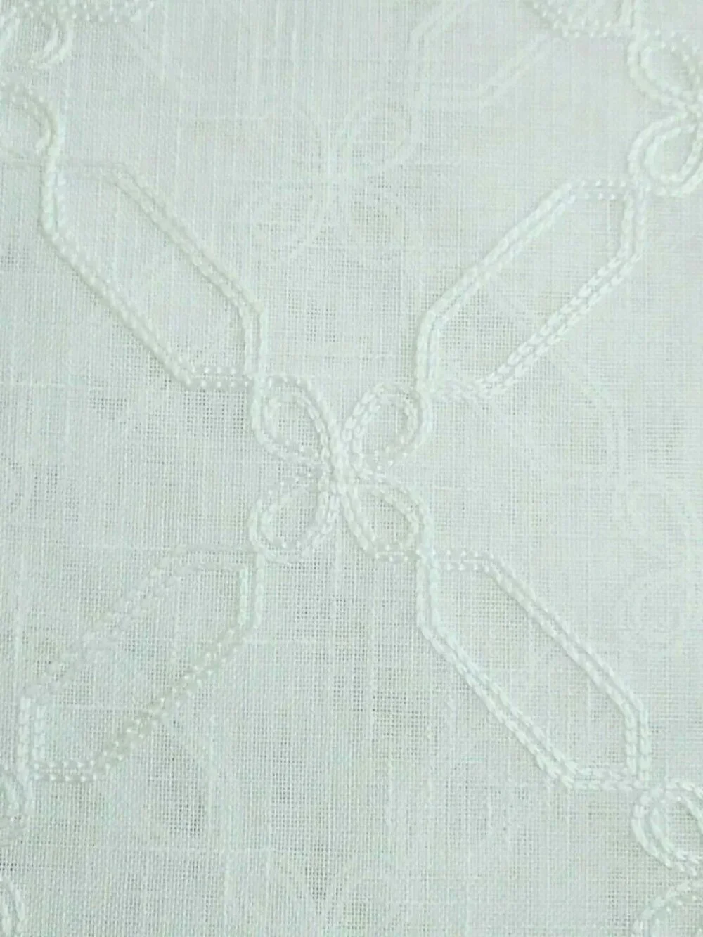 Designer Collection 2 Pk Elite Curtain Panels White Embroidered 38x84 Ea Sheer